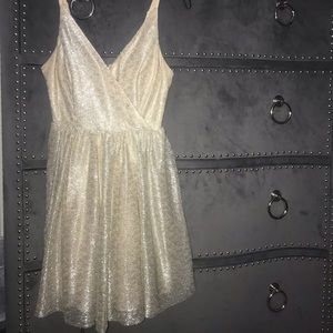 Sleeveless V-Neck Gold Dress!!
